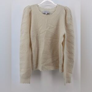 Cartolina Womens Cashmere Knit Crew Neck Pullover Sweater Top Beige  Size XS